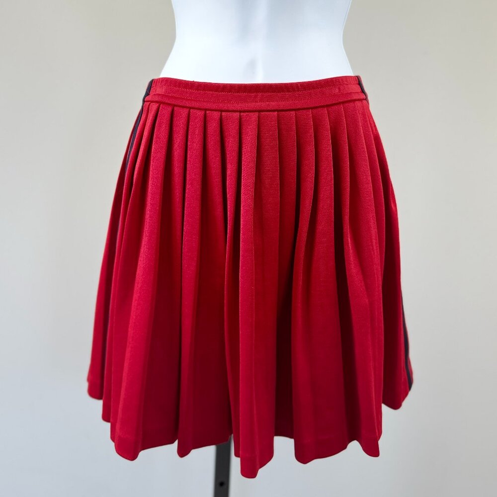 Gucci Red Pleated Mini Skirt